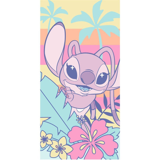 Disney Lilo and Stitch Floral Escape, (Fast Dry) Kids' Polyester Beach Towel – 70 × 140 cm
