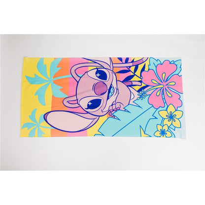 Disney Lilo and Stitch Floral Escape, (Fast Dry) Kids' Polyester Beach Towel – 70 × 140 cm