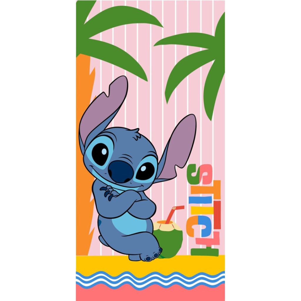 Disney Lilo und Stitch Summer Relax , (Fast Dry) Badetuch für Kinder aus Polyester – 70 × 140 cm