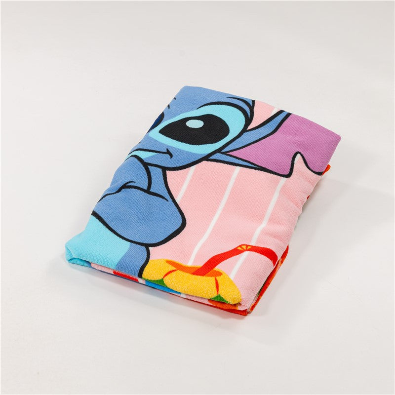 Disney Lilo und Stitch Summer Relax , (Fast Dry) Badetuch für Kinder aus Polyester – 70 × 140 cm
