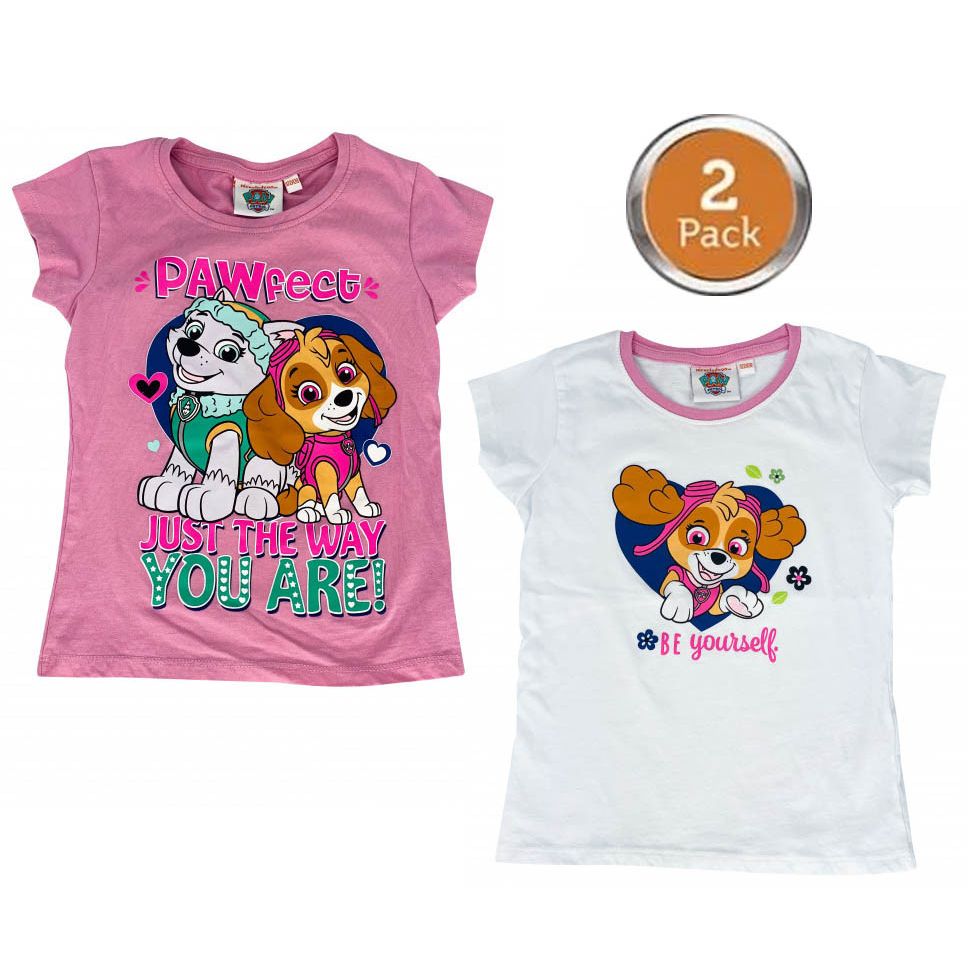 Paw Patrol Kinder Kurzarmshirt 2er-Set 98-128 cm