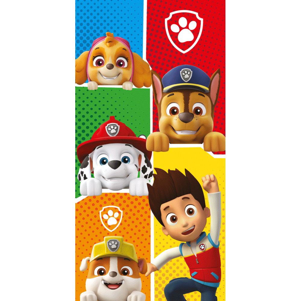 Paw Patrol Colors Badehandtuch Badetuch für Kinder aus Baumwolle – 70 × 140 cm