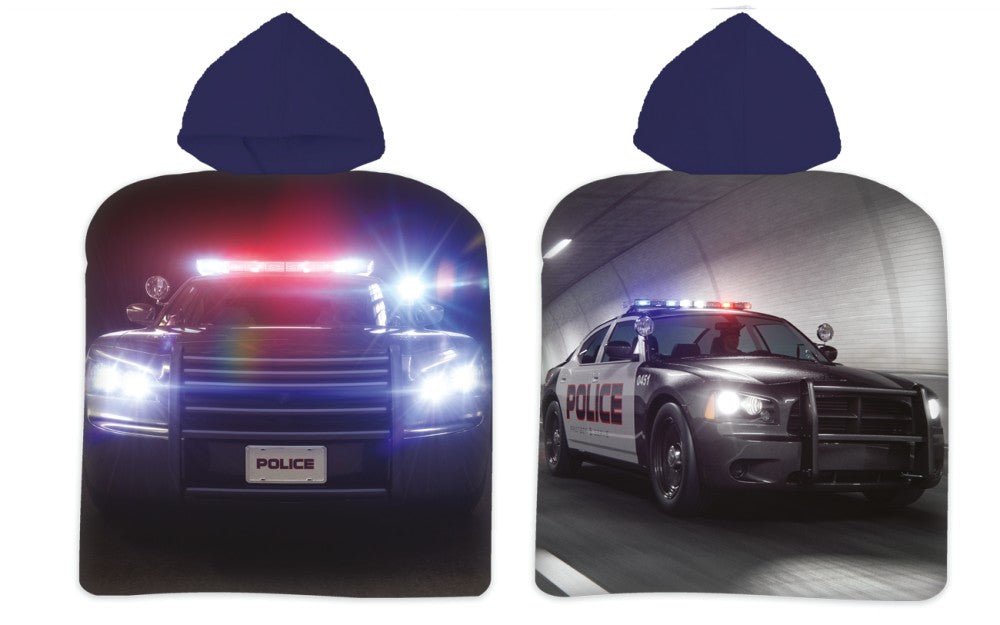 Polizei Auto - 50*100cm Badeponcho für Kinder aus Baumwolle – 50 × 100 cm