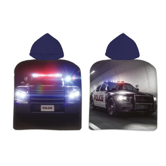 Polizei Auto - 50*100cm Badeponcho für Kinder aus Baumwolle – 50 × 100 cm