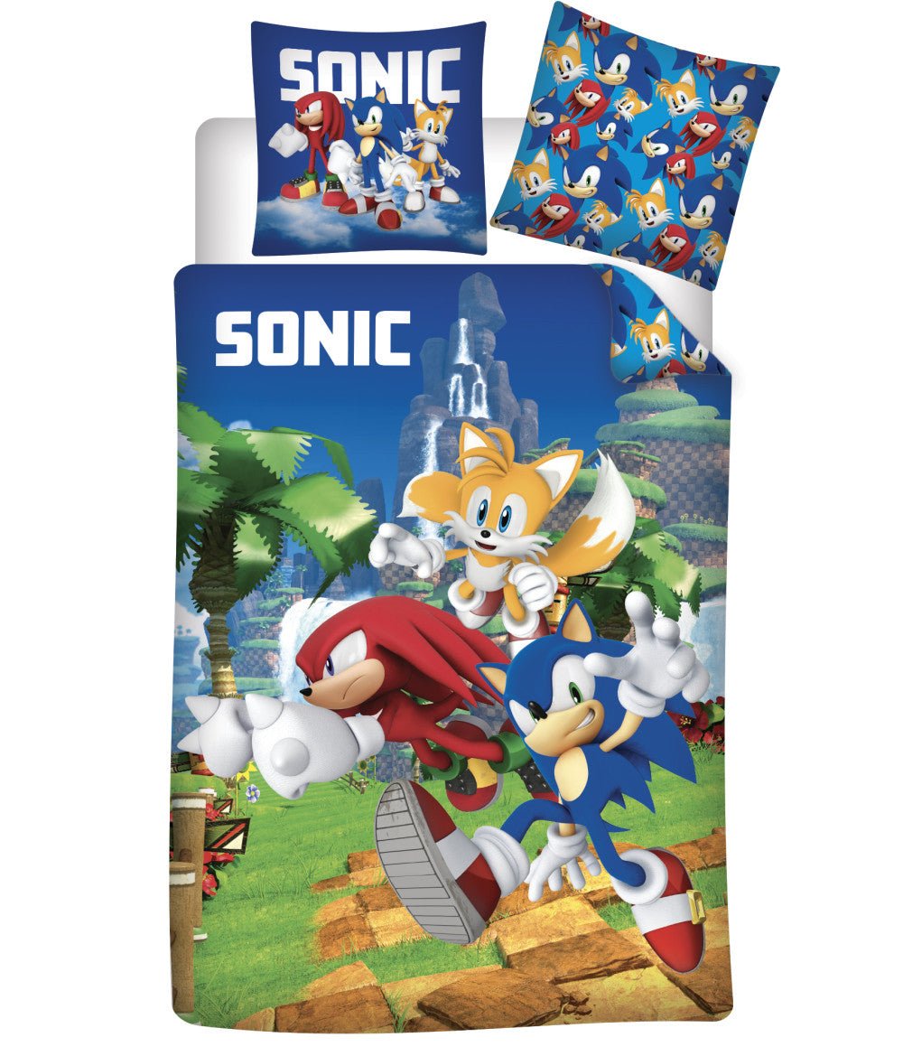 Sonic the Hedgehog Speedy Dreams Babybettwäsche-Set – 100 × 135 cm + 40 × 60 cm, Baumwolle