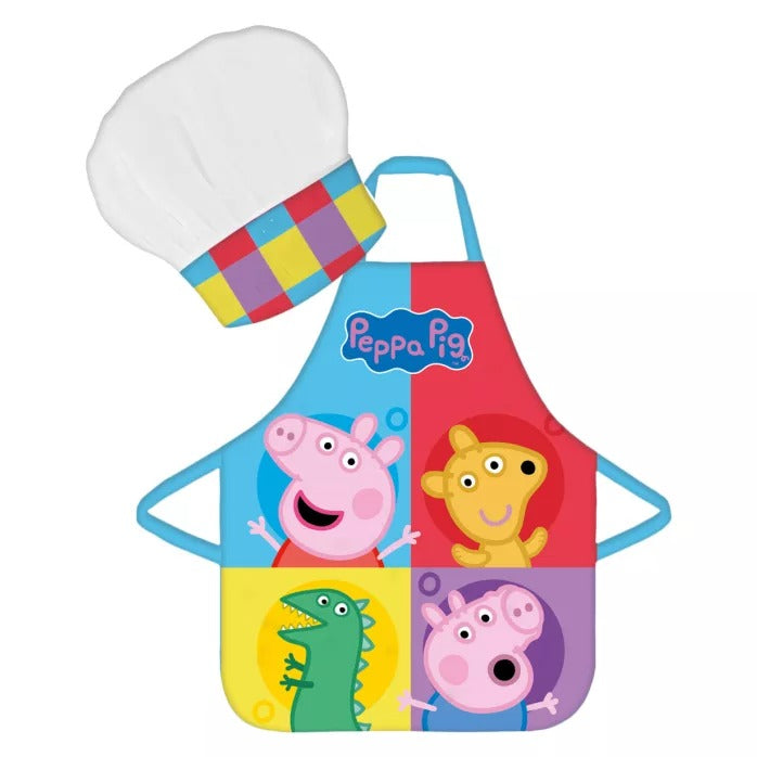 Peppa Wutz Team Kinder-Kochschürze & Kochmütze – 2-teilig