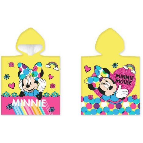 Disney Minnie Yellow Badeponcho für Kinder aus Baumwolle – 50 × 100 cm