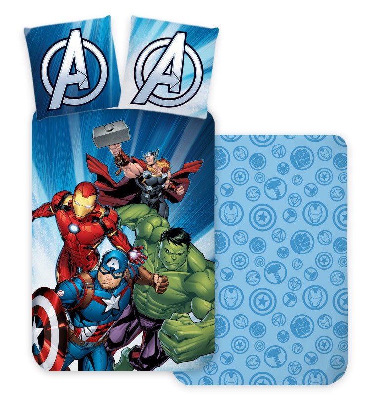 Avengers Power Strike Babybettwäsche-Set – 100 × 135 cm + 40 × 60 cm, Baumwolle