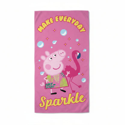Peppa Wutz Sparkle Badetuch für Kinder aus Baumwolle – 70 × 140 cm