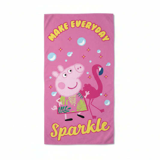 Peppa Wutz Sparkle Badetuch für Kinder aus Baumwolle – 70 × 140 cm