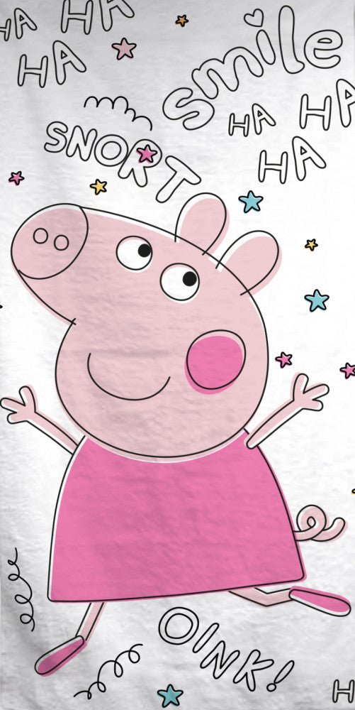 Peppa Wutz Snort Badehandtuch Badetuch für Kinder aus Baumwolle – 70 × 140 cm