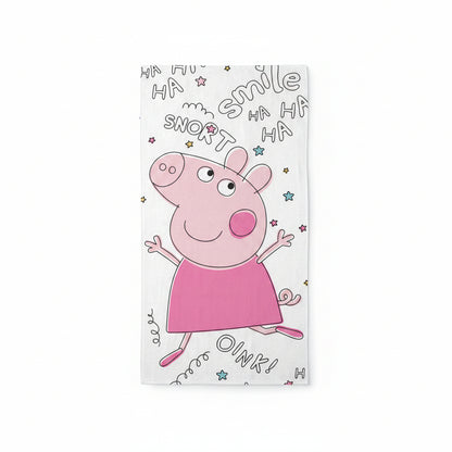 Peppa Wutz Snort Badehandtuch Badetuch für Kinder aus Baumwolle – 70 × 140 cm
