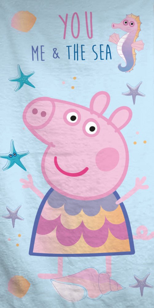 Peppa Wutz & the Sea Badetuch für Kinder aus Baumwolle – 70 × 140 cm