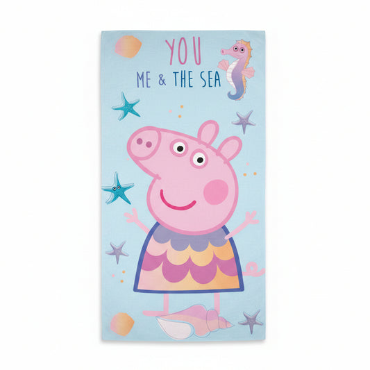 Peppa Wutz & the Sea Badetuch für Kinder aus Baumwolle – 70 × 140 cm