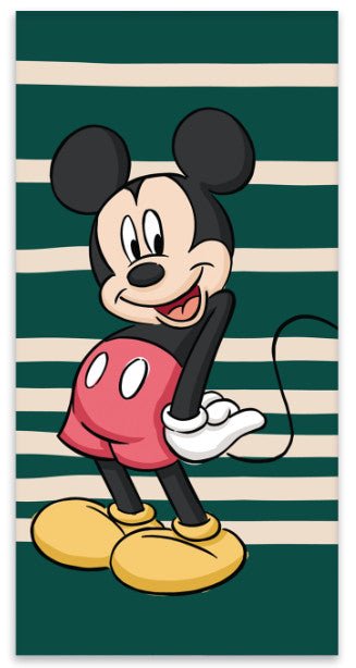 Disney Mickey Green Badetuch für Kinder aus Baumwolle – 60 × 120 cm
