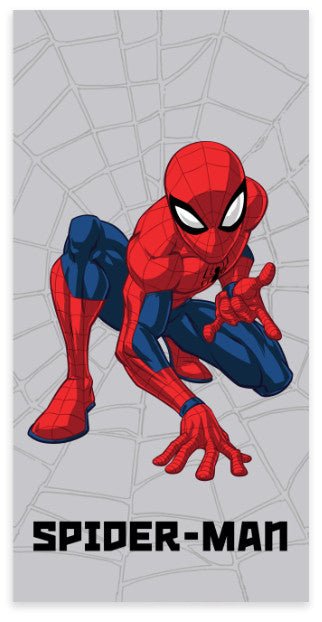 Spiderman Grey Web Badetuch für Kinder aus Baumwolle – 60 × 120 cm