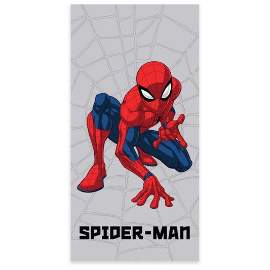 Spiderman Grey Web Badetuch für Kinder aus Baumwolle – 60 × 120 cm
