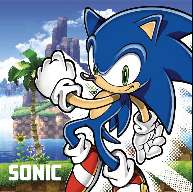 Sonic the Hedgehog Island Sonic the Hedgehog Hand- und Gesichtstuch für Kinder aus Baumwolle – 30 × 30 cm