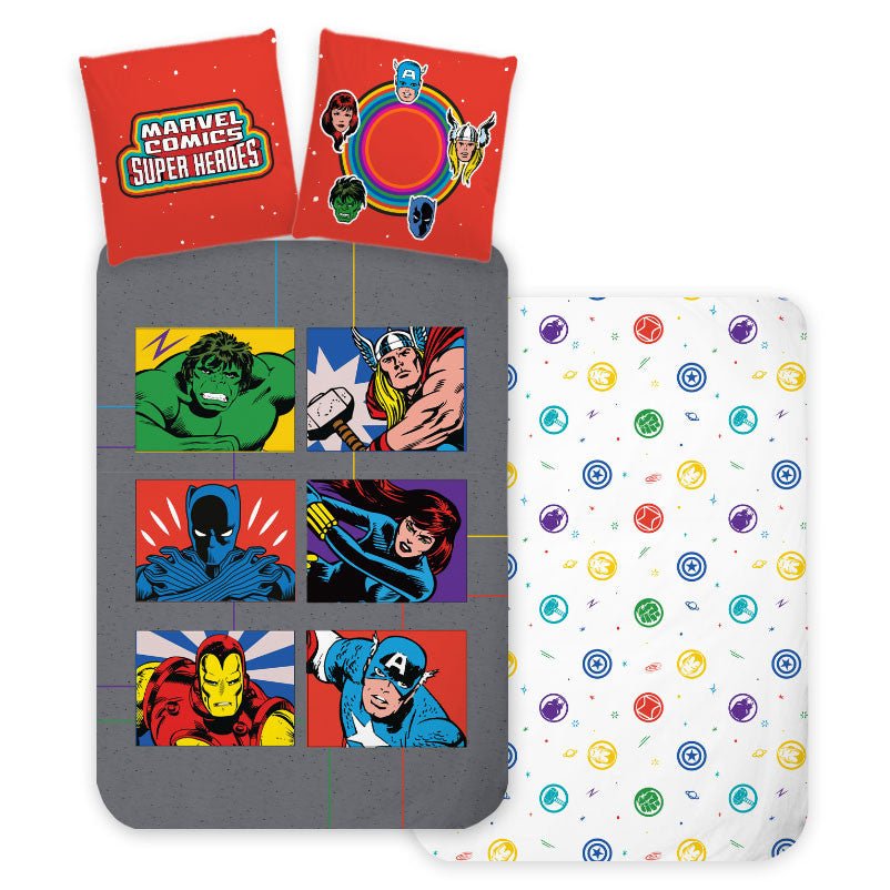 Avengers Symbols Babybettwäsche-Set – 100 × 135 cm + 40 × 60 cm, Baumwolle