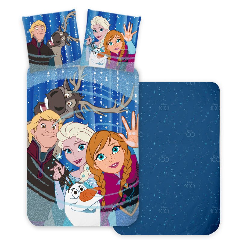 Disney Eiskönigin Friends Babybettwäsche-Set – 100 × 135 cm + 40 × 60 cm, Baumwolle