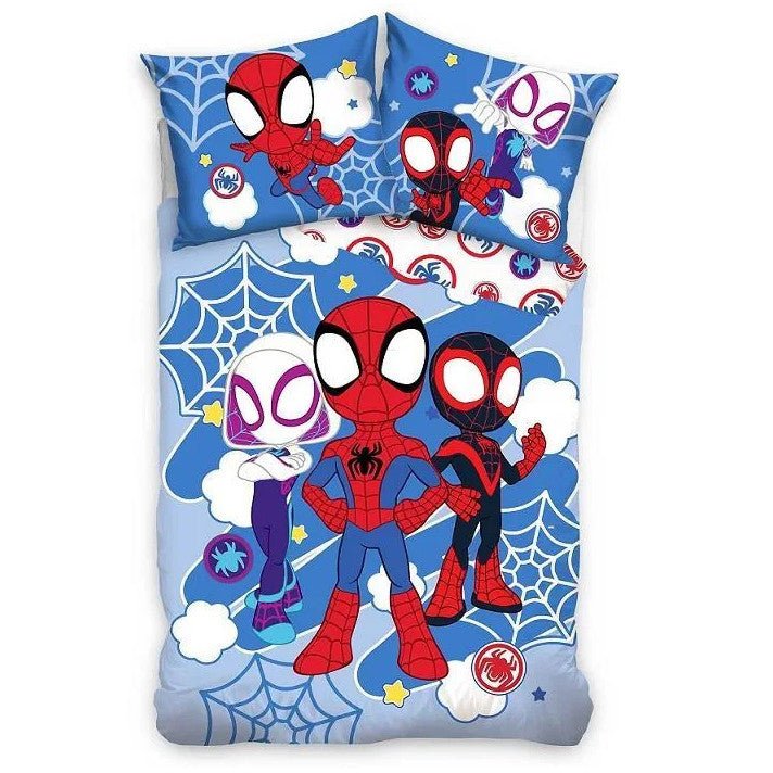 Spiderman Spidey Light Kinderbettwäschebezug Babybettwäsche-Set – 100 × 135 cm + 40 × 60 cm, Baumwolle