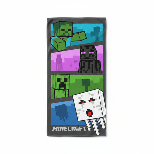 Minecraft Adventure Time Badetuch für Kinder aus Baumwolle – 70 × 140 cm
