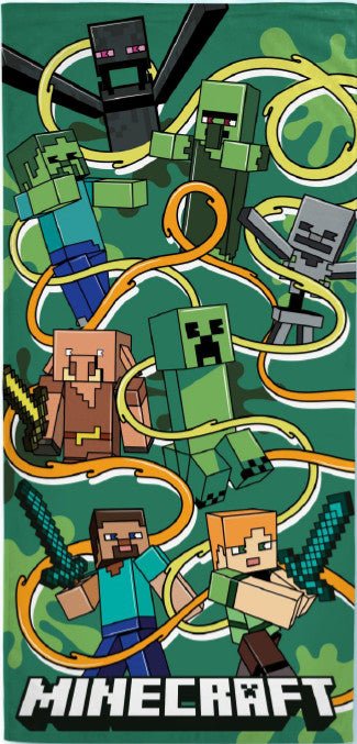Minecraft Funtage Graphic Badetuch für Kinder aus Baumwolle – 70 × 140 cm