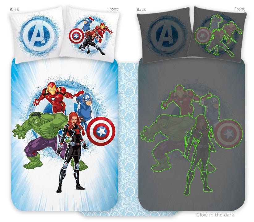 Avengers leuchtendes -Set für den Kindergarten Babybettwäsche-Set – 100 × 135 cm + 40 × 60 cm, Baumwolle