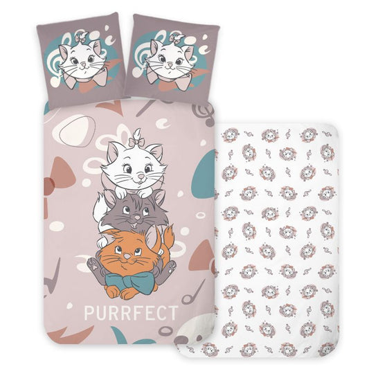 Disney Marie Parfaite - Housse de Couette et Taie d'Oreiller pour Enfant, Bébé – 100 × 135 cm + 40 × 60 cm, Coton