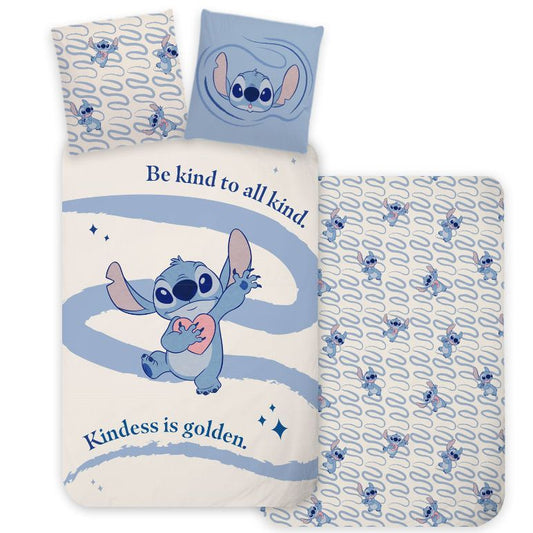 Disney Lilo and Stitch Kindness Cot Bedding Set – 100 × 135 cm + 40 × 60 cm, Cotton
