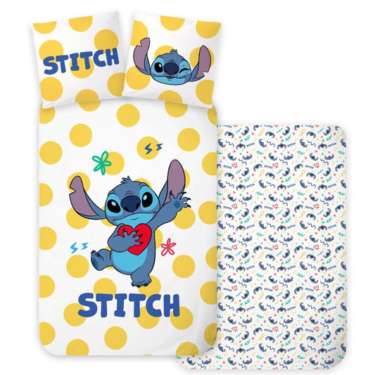 Disney Lilo and Stitch Dots Cot Bedding Set – 100 x 135 cm + 40 x 60 cm, Cotton