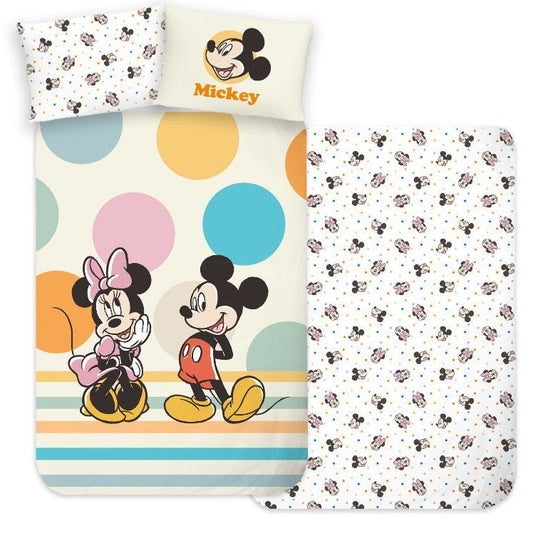 Disney Mickey Duo Kinder - Set Babybettwäsche-Set – 100 × 135 cm + 40 × 60 cm, Baumwolle