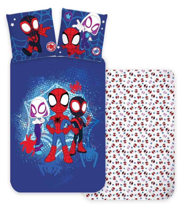 Spiderman City Adventures Kinder Bettbezug Babybettwäsche-Set – 100 × 135 cm + 40 × 60 cm, Baumwolle