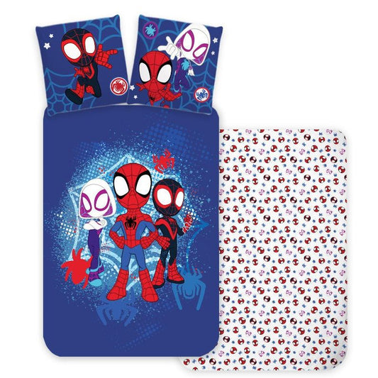 Spiderman City Adventures Kinder Bettbezug Babybettwäsche-Set – 100 × 135 cm + 40 × 60 cm, Baumwolle
