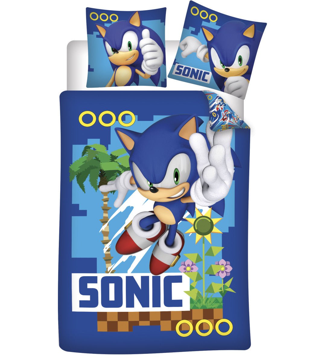Sonic the Hedgehog Turbo Babybettwäsche-Set – 100 × 135 cm + 40 × 60 cm, Baumwolle