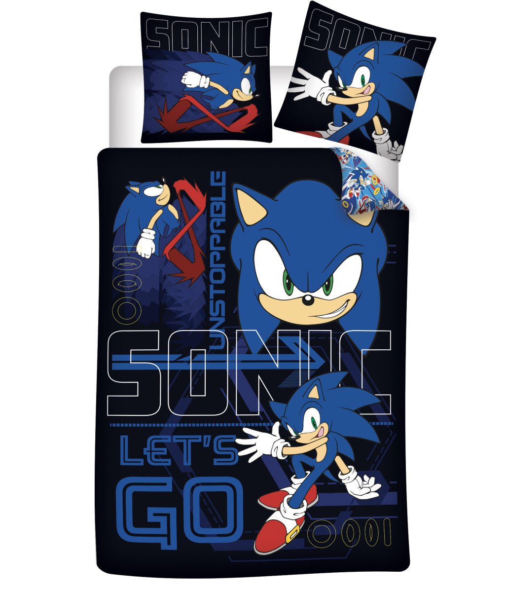 Sonic the Hedgehog Unstoppable Babybettwäsche-Set – 100 × 135 cm + 40 × 60 cm, Baumwolle