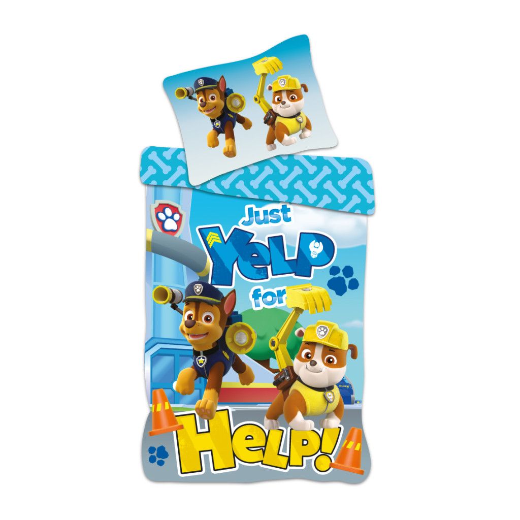 Paw Patrol Help! Babybettwäsche-Set – 100 × 135 cm + 40 × 60 cm, Baumwolle