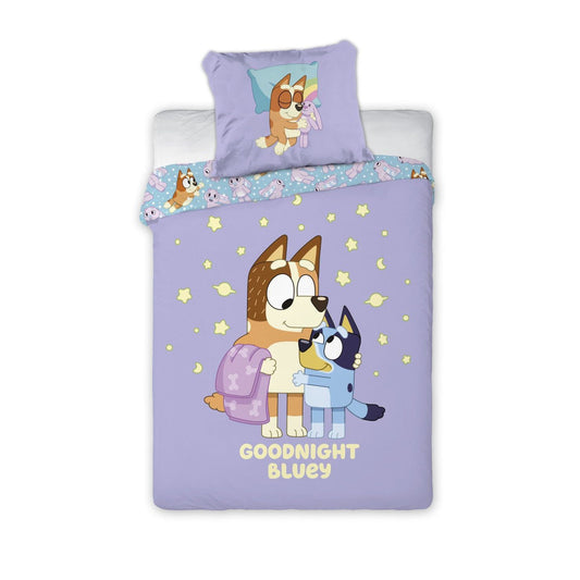 Bluey Goodnight -Set Babybettwäsche-Set – 100 × 135 cm + 40 × 60 cm, Baumwolle