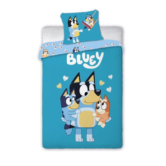 Bluey Loving Moments Set Babybettwäsche-Set – 100 × 135 cm + 40 × 60 cm, Baumwolle