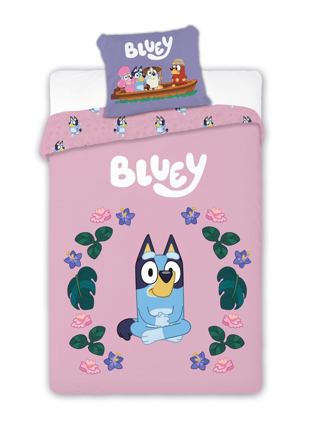 Bluey Blossom Kinder Set Babybettwäsche-Set – 100 × 135 cm + 40 × 60 cm, Baumwolle