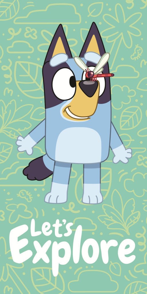Bluey Explore Badehandtuch Badetuch für Kinder aus Baumwolle – 70 × 140 cm