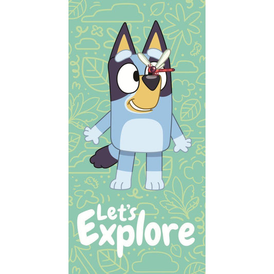Bluey Explore Badehandtuch Badetuch für Kinder aus Baumwolle – 70 × 140 cm