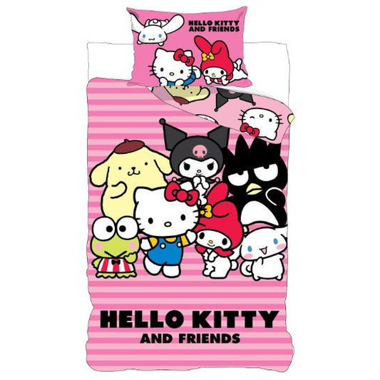 Hello Kitty Friends for Nursery Baby Bed Linen Set – 100 x 135 cm + 40 x 60 cm, Cotton