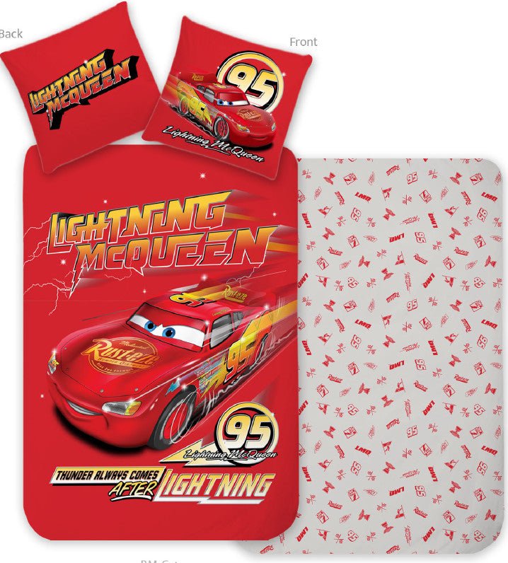 Disney Cars Thunder für den Kindergarten Babybettwäsche-Set – 100 × 135 cm + 40 × 60 cm, Baumwolle