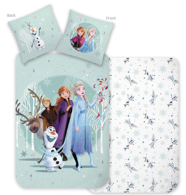 Disney Eiskönigin Forest Adventure -Set Babybettwäsche-Set – 100 × 135 cm + 40 × 60 cm, Baumwolle