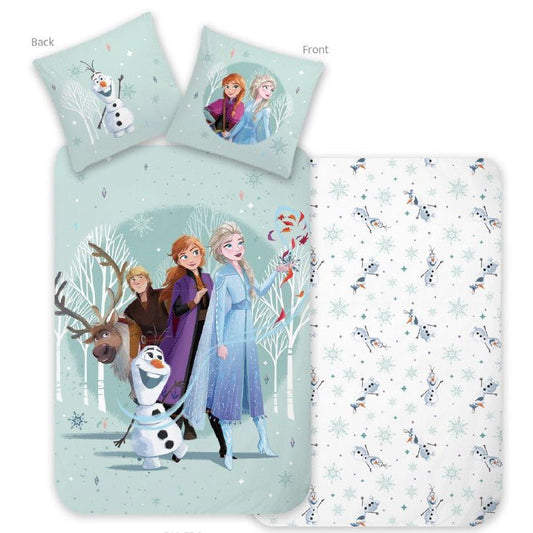 Disney Eiskönigin Forest Adventure -Set Babybettwäsche-Set – 100 × 135 cm + 40 × 60 cm, Baumwolle