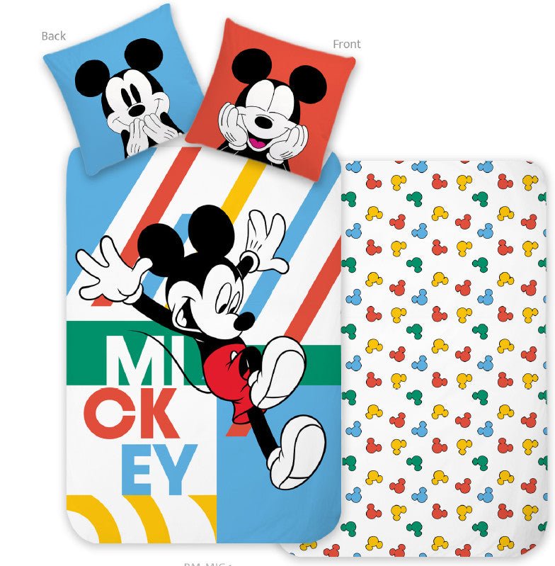 Disney Mickey Jump & Play Kinder - Set Babybettwäsche-Set – 100 × 135 cm + 40 × 60 cm, Baumwolle