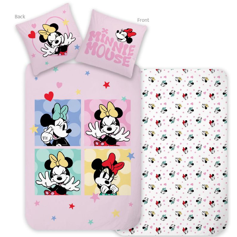 Disney Minnie Sweet Moments Babybettwäsche-Set – 100 × 135 cm + 40 × 60 cm, Baumwolle