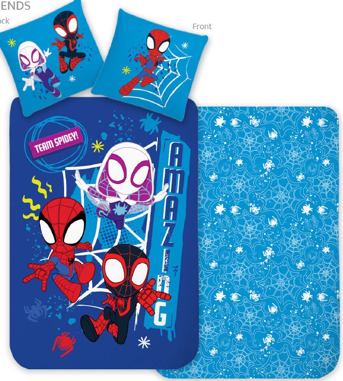 Spiderman Team Spidey Kinder-Kindergarten - Set Babybettwäsche-Set – 100 × 135 cm + 40 × 60 cm, Baumwolle