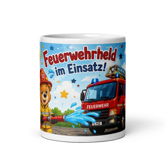 Feuerwehr Einsatz Tasse 330 ml – Kinder Keramiktasse mit Feuerwehrmotiv